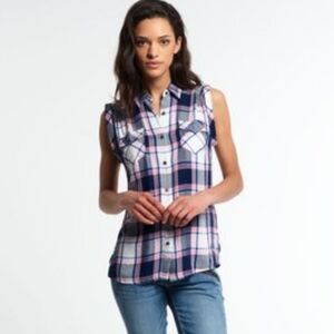 Rank 45 Pearl Snap Flannel Tank